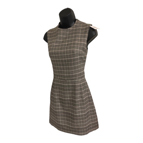 French Connection Amati Grey‎ Multi Check Sundae Sleeveless a-line mini Dress - Picture 8 of 12
